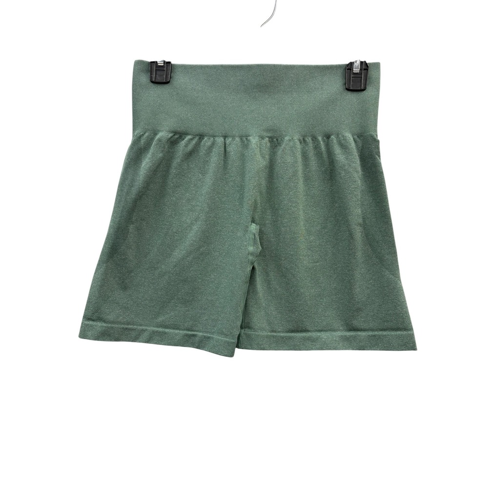 NVGTN Contour Seamless Sage Green High Waisted Scrunch Gym Shorts Activewear L